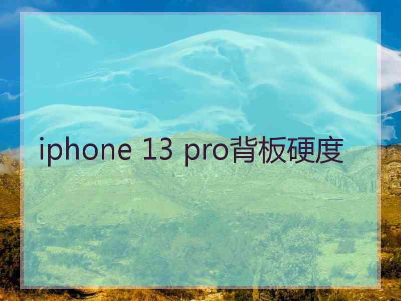 iphone 13 pro背板硬度