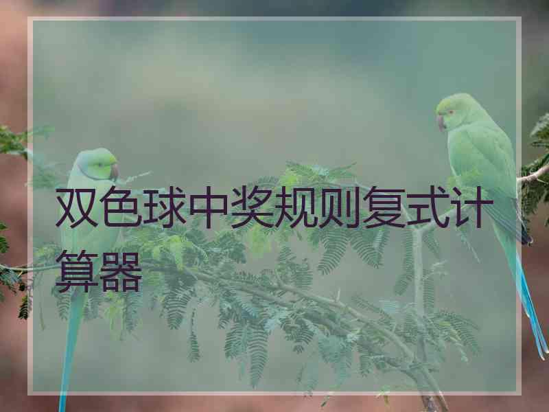 双色球中奖规则复式计算器