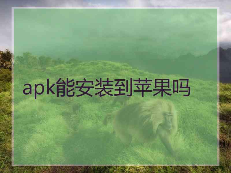 apk能安装到苹果吗