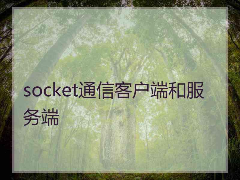 socket通信客户端和服务端