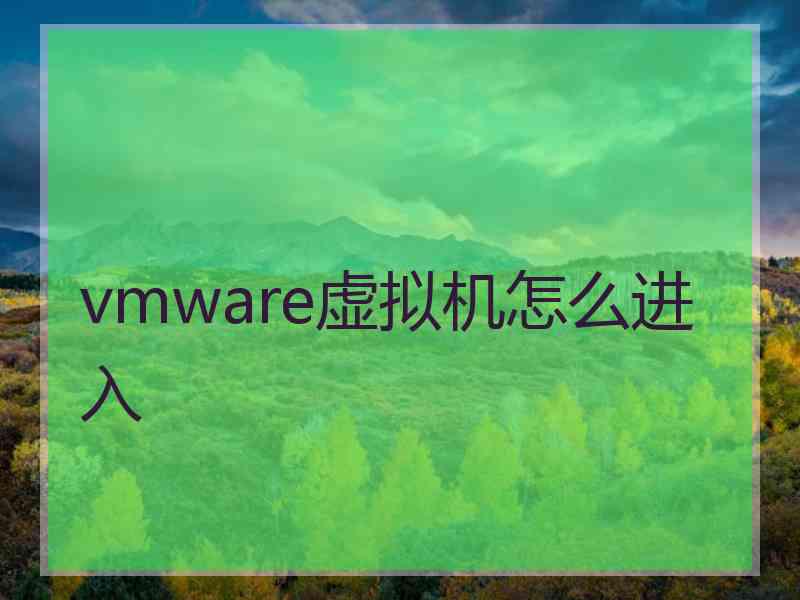 vmware虚拟机怎么进入