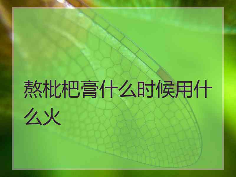 熬枇杷膏什么时候用什么火