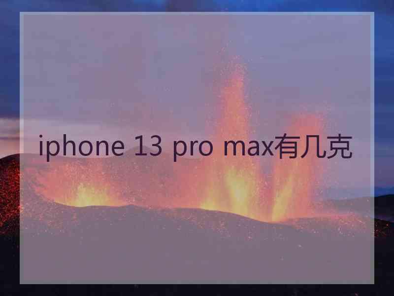 iphone 13 pro max有几克