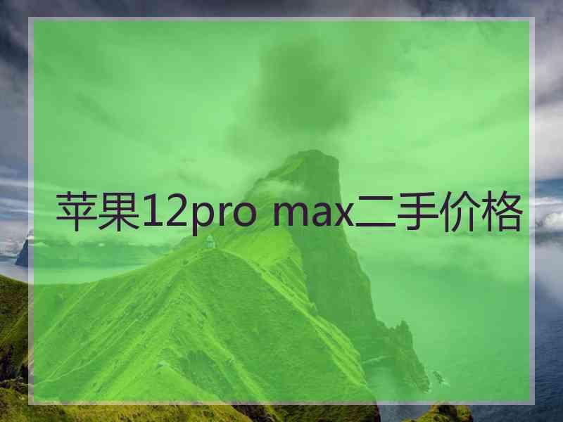 苹果12pro max二手价格