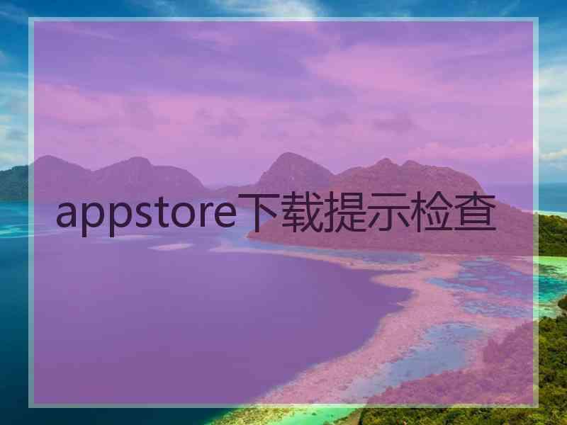 appstore下载提示检查