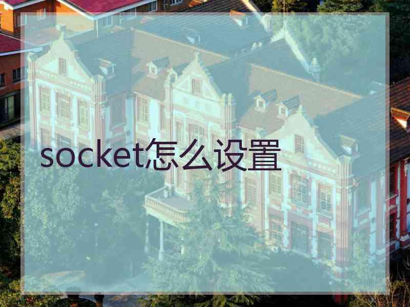 socket怎么设置