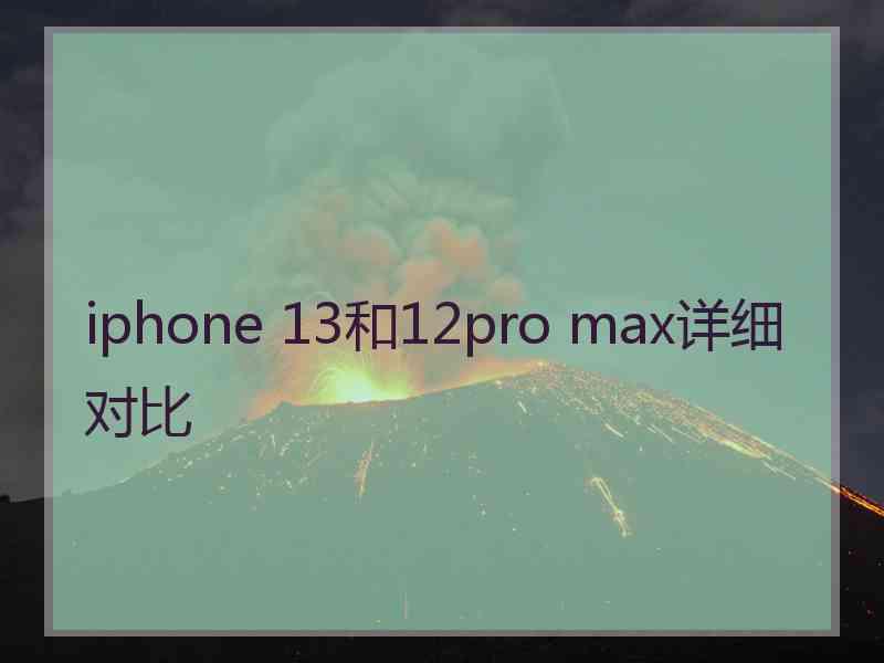 iphone 13和12pro max详细对比