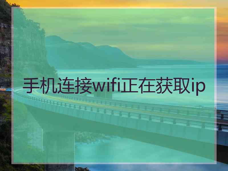 手机连接wifi正在获取ip