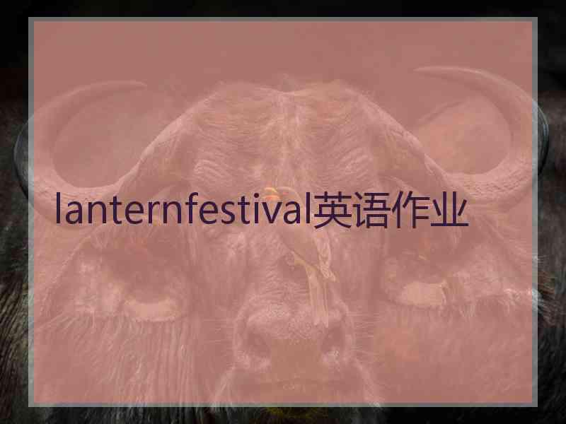 lanternfestival英语作业