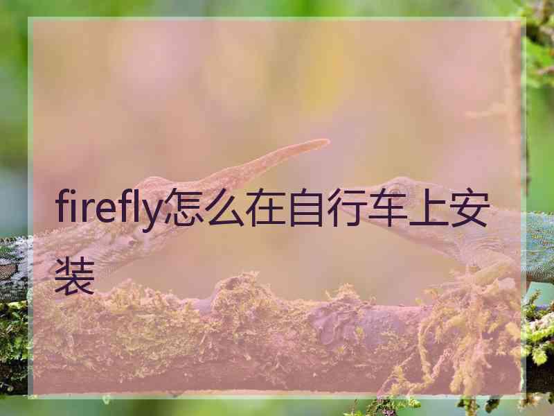 firefly怎么在自行车上安装