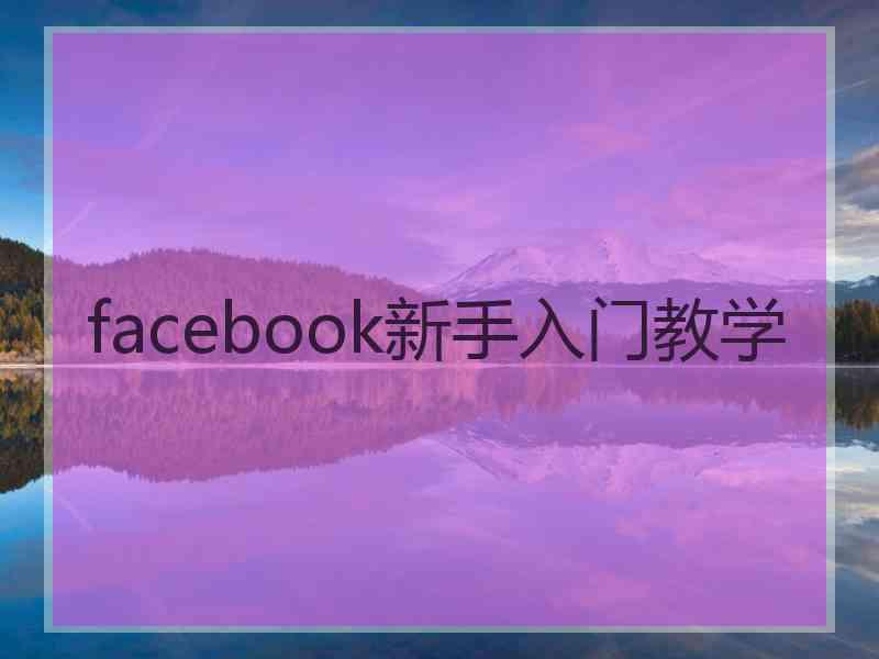 facebook新手入门教学