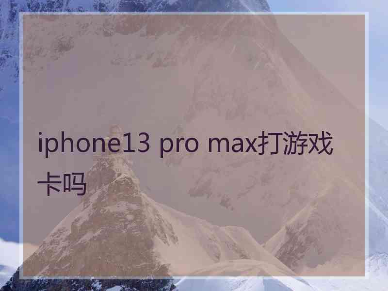 iphone13 pro max打游戏卡吗