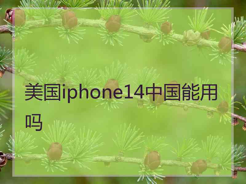 美国iphone14中国能用吗