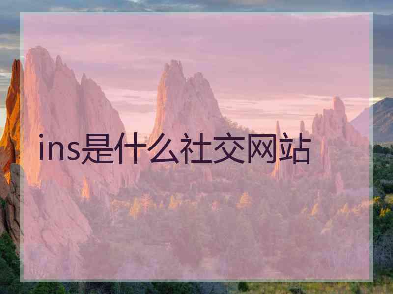 ins是什么社交网站