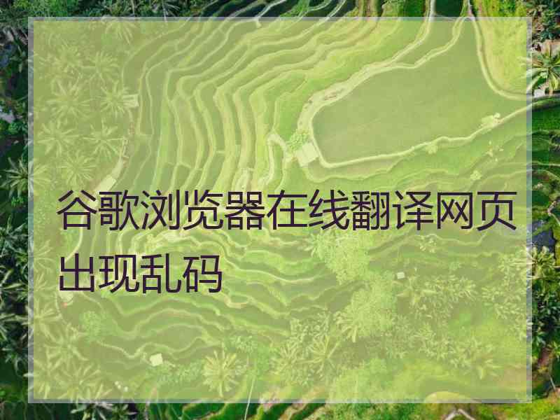 谷歌浏览器在线翻译网页出现乱码