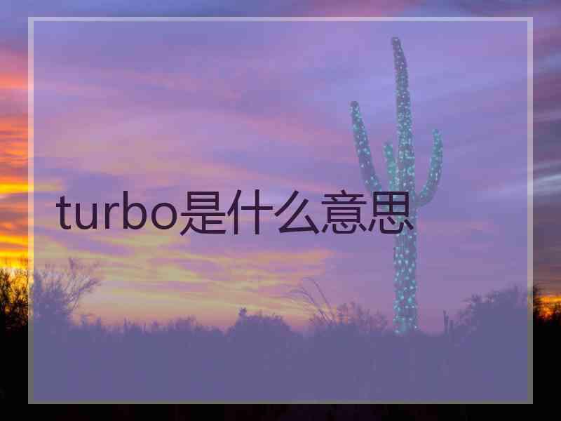 turbo是什么意思