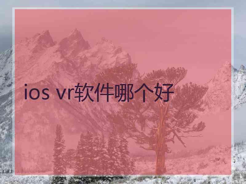 ios vr软件哪个好