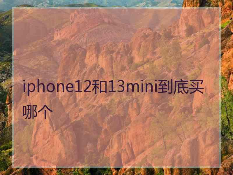 iphone12和13mini到底买哪个