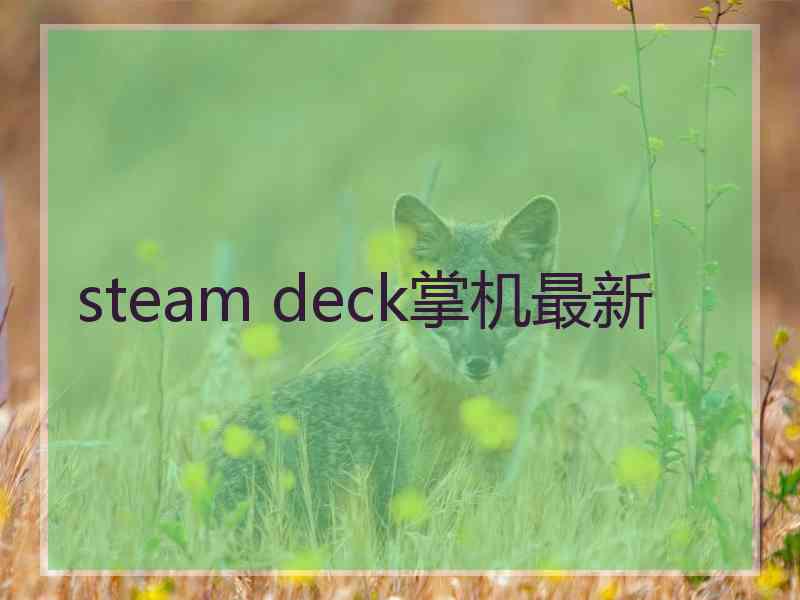 steam deck掌机最新