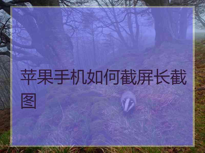 苹果手机如何截屏长截图