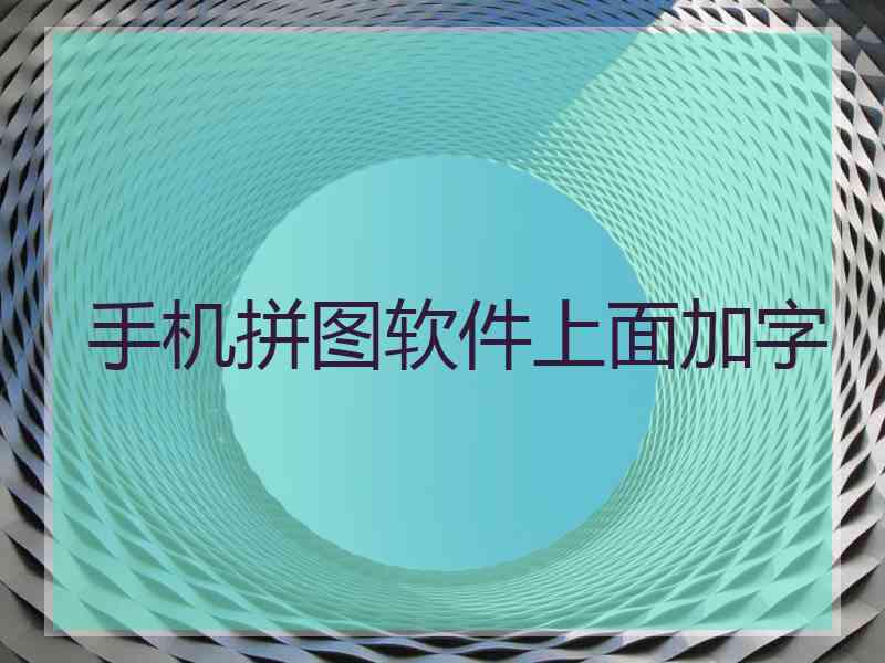 手机拼图软件上面加字