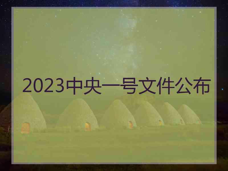 2023中央一号文件公布