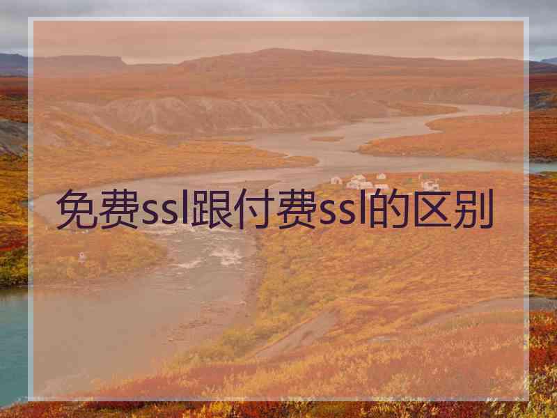 免费ssl跟付费ssl的区别