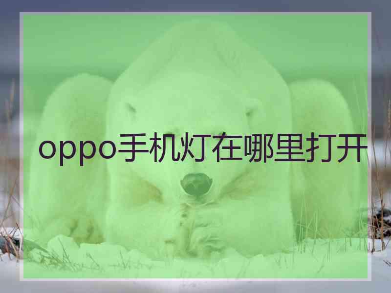 oppo手机灯在哪里打开