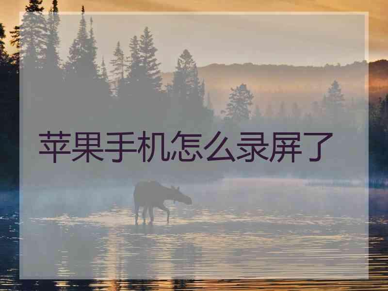 苹果手机怎么录屏了