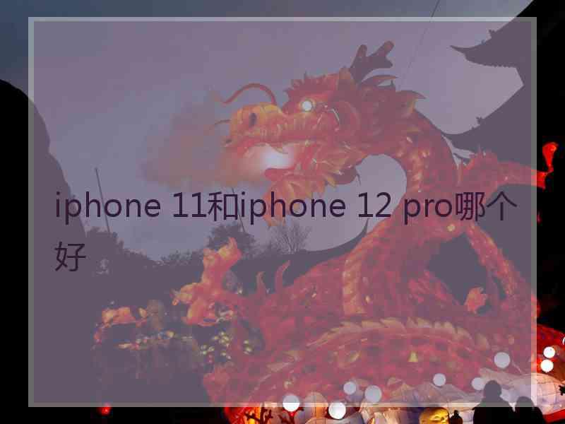 iphone 11和iphone 12 pro哪个好