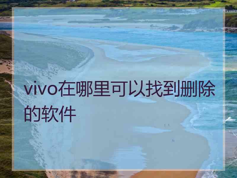 vivo在哪里可以找到删除的软件