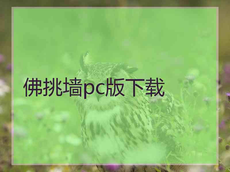 佛挑墙pc版下载