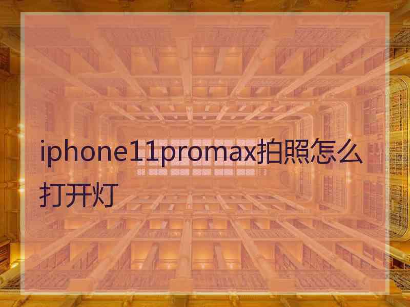 iphone11promax拍照怎么打开灯