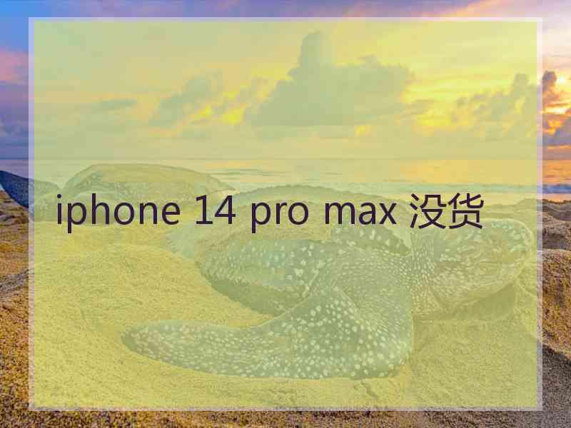 iphone 14 pro max 没货