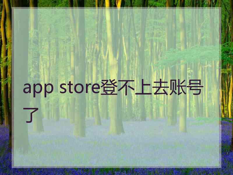 app store登不上去账号了