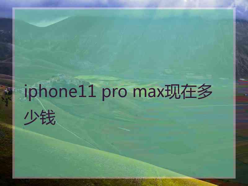 iphone11 pro max现在多少钱