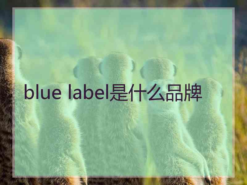 blue label是什么品牌