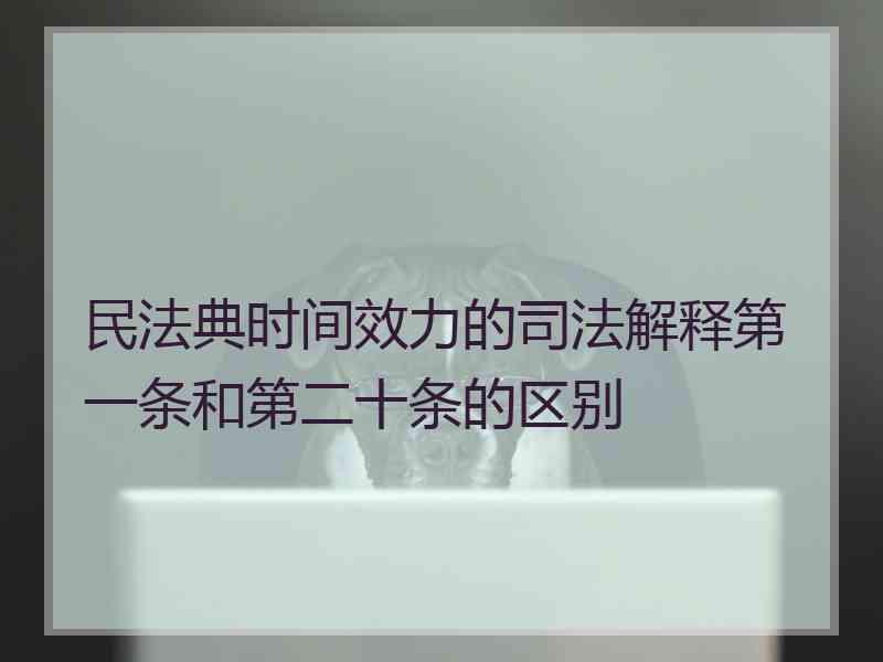 民法典时间效力的司法解释第一条和第二十条的区别