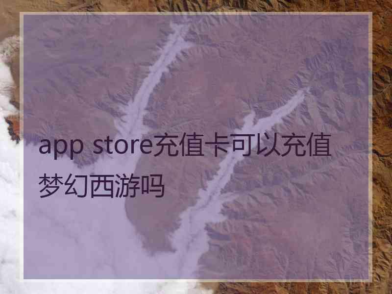 app store充值卡可以充值梦幻西游吗