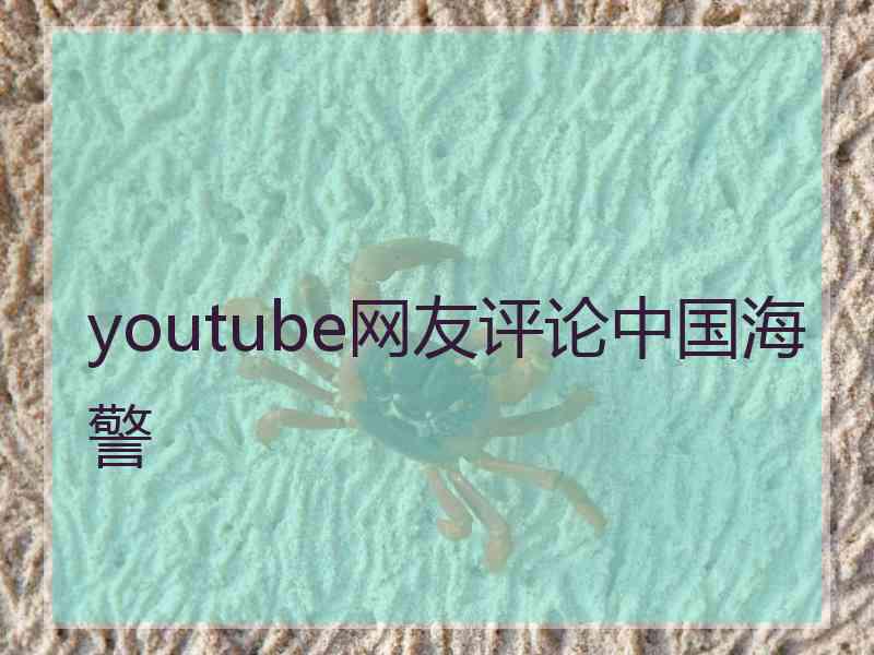 youtube网友评论中国海警