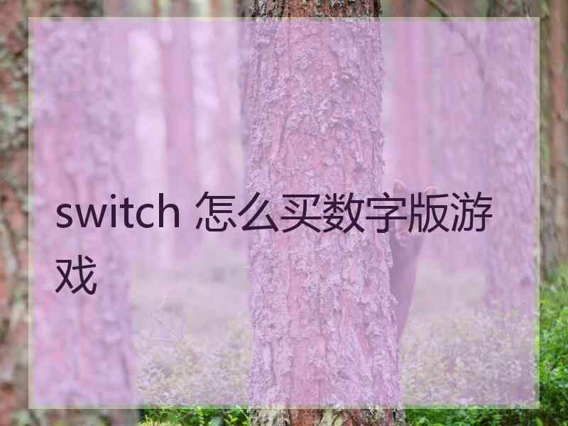 switch 怎么买数字版游戏