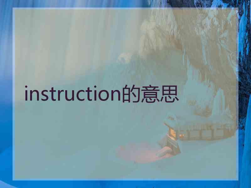 instruction的意思