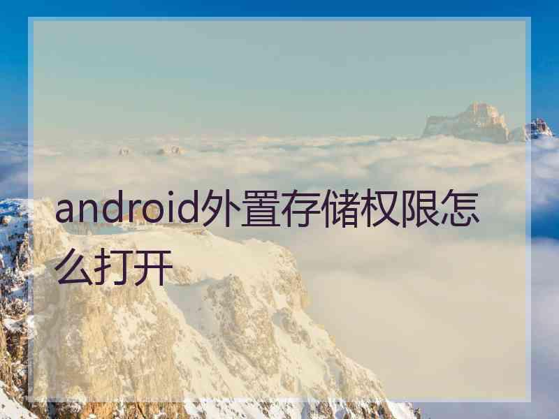 android外置存储权限怎么打开