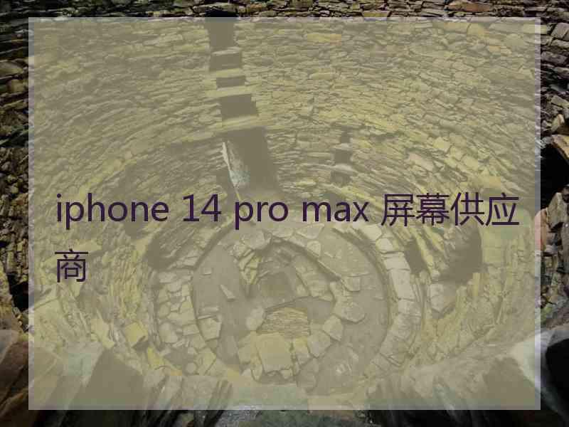 iphone 14 pro max 屏幕供应商