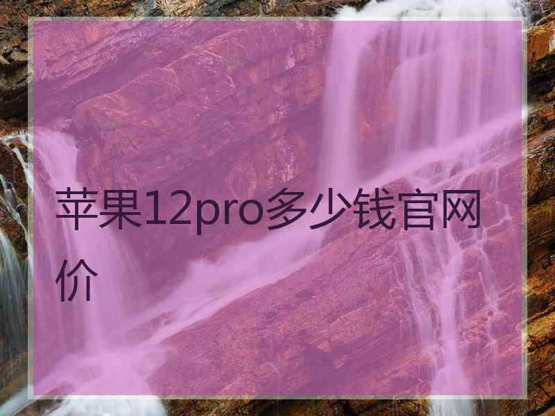 苹果12pro多少钱官网价