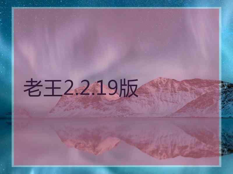 老王2.2.19版