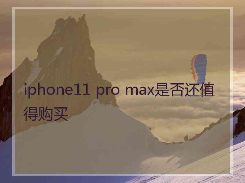 iphone11 pro max是否还值得购买