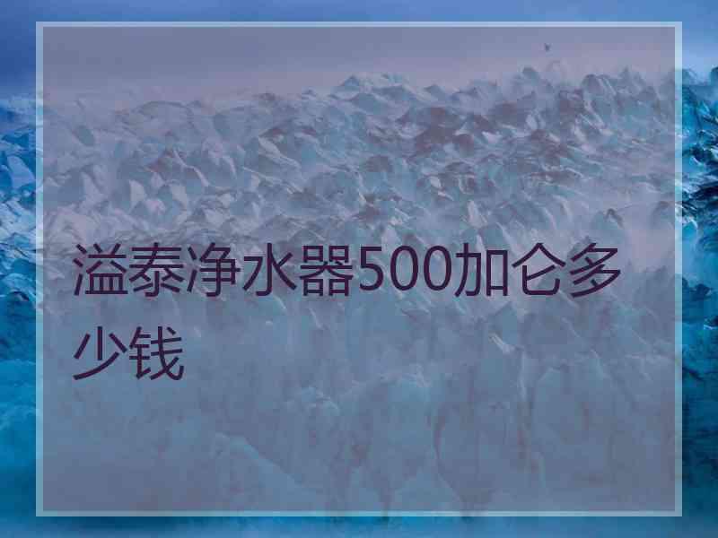 溢泰净水器500加仑多少钱