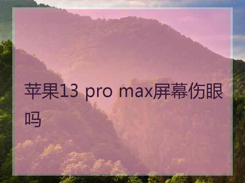 苹果13 pro max屏幕伤眼吗