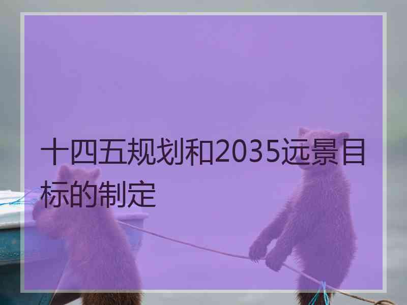 十四五规划和2035远景目标的制定